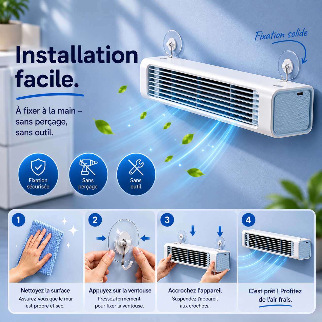Climatiseur Rafraîchisseur d'Air – Air Frais Instantané & Silencieux