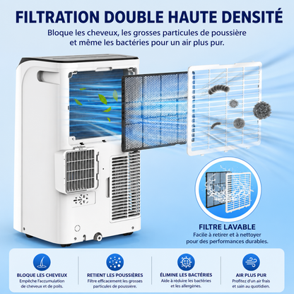 Climatiseur Mobile sur Pied – Refroidissement Intelligent & Déshumidificateur