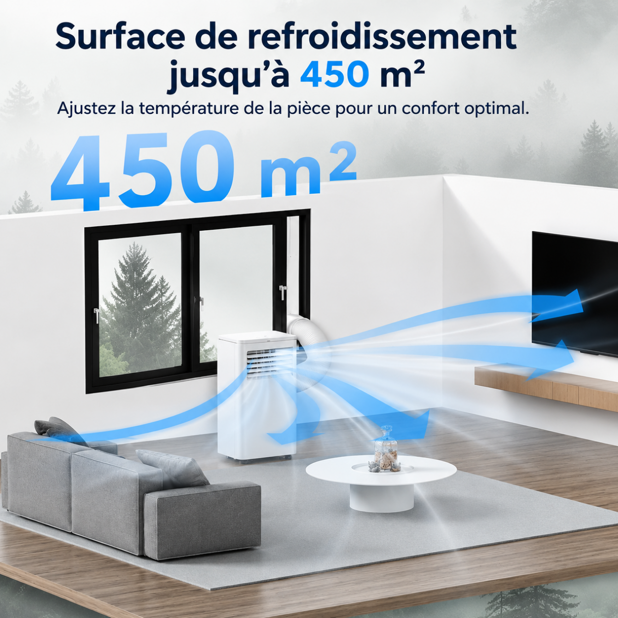 Climatiseur Mobile avec Télécommande & Mode Nuit – Froid Puissant