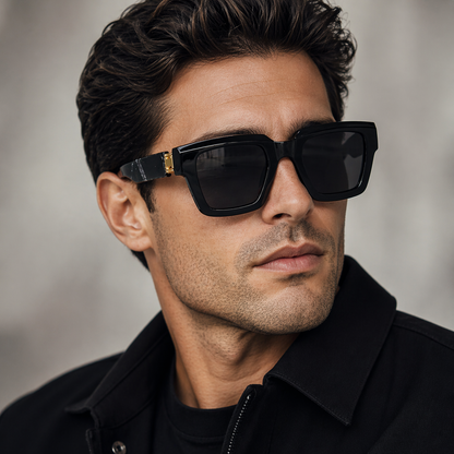 Lunettes de Soleil Mixtes – Monture Effet Bois & Noir Mat, Protection UV Tendance