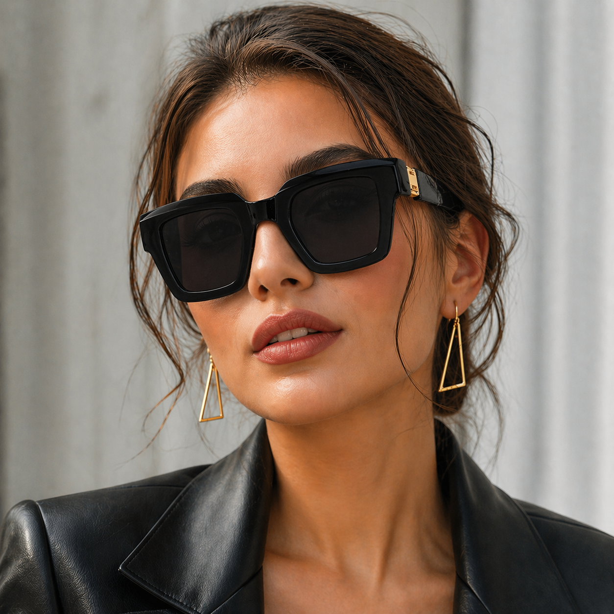 Lunettes de Soleil Mixtes – Monture Effet Bois & Noir Mat, Protection UV Tendance