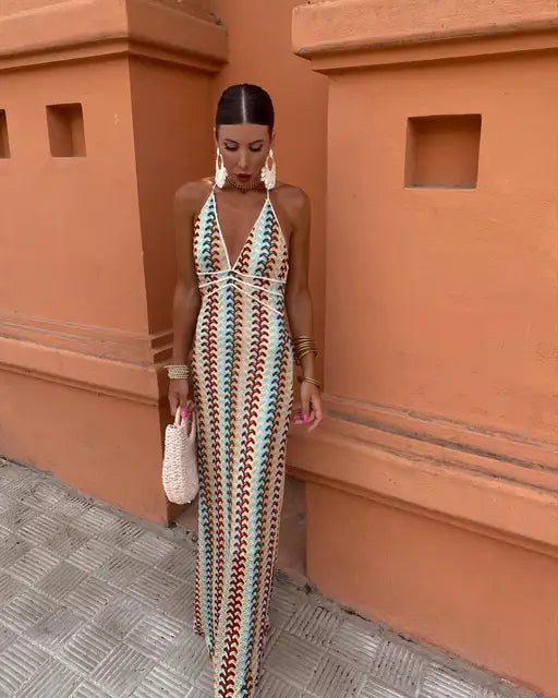 Robe de Plage Maxi Femme – Coupe Légère Fluide & Style Bohème