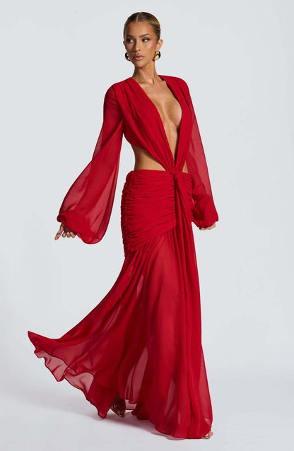 Robe de Soirée Maxi Femme – Coupe Longue, Effet Ventre Plat & Coloris Variés