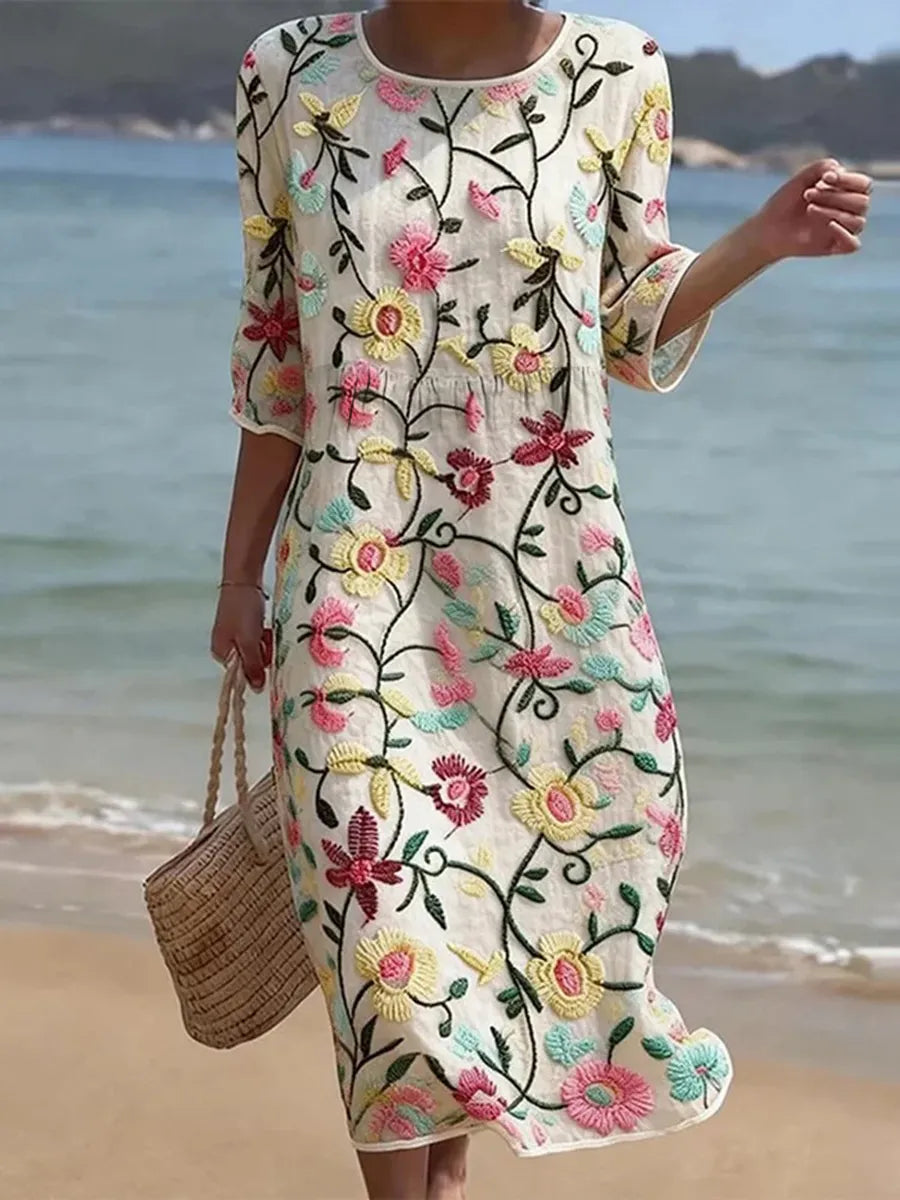Robe vintage brodée