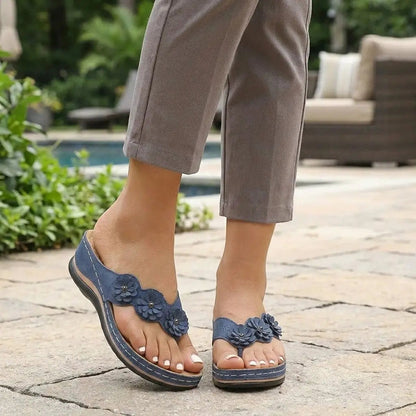 Sandales Orthopédiques Femme en Cuir – Slip-On Élégantes, Soutien de la Voûte Plantaire & Confort