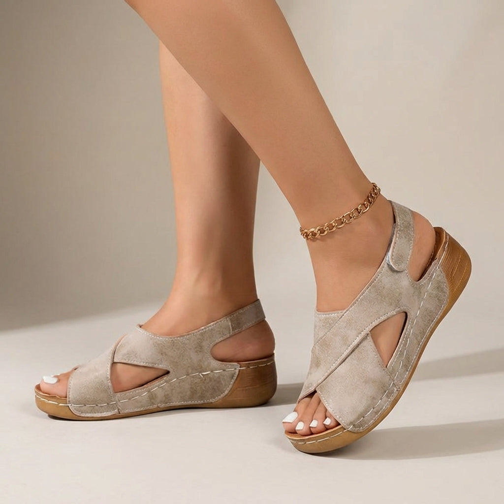Sandales orthopédiques compensées femme - Noir
