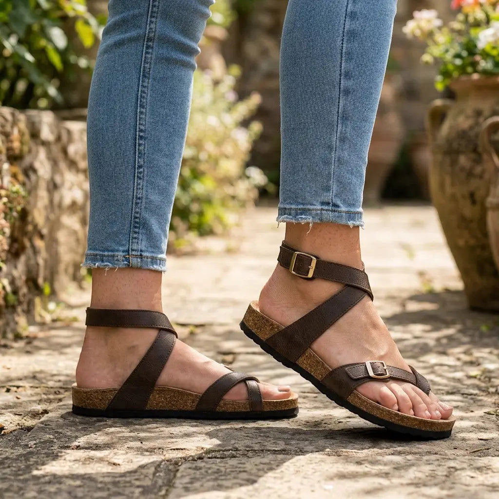Sandales Orthopédiques Femme Réglables – Soutien de la Voûte Plantaire & Semelle Anatomique