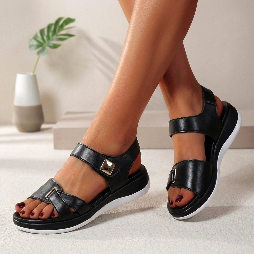 Sandales plateforme confort femme - Noir