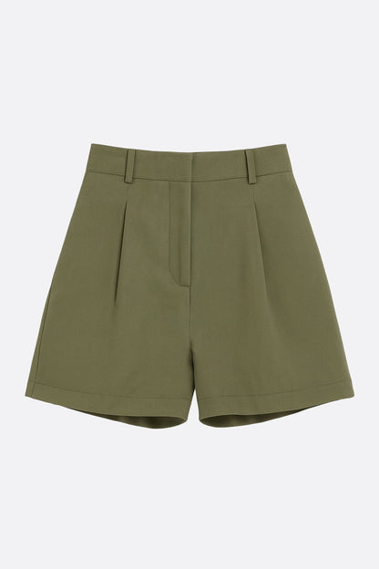 Short taille haute élégant femme - Vert - vue 1
