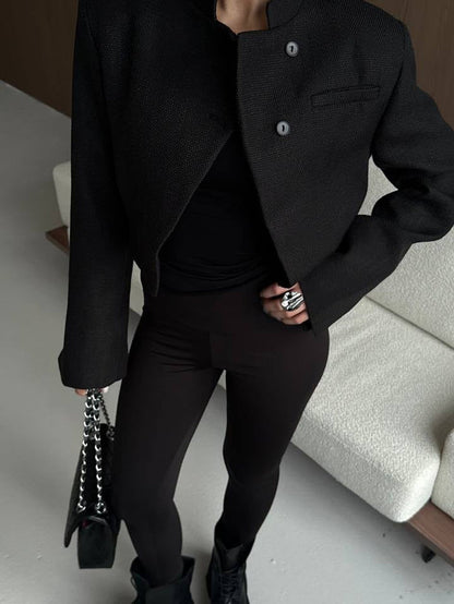 Veste courte femme col montant, vue de dos