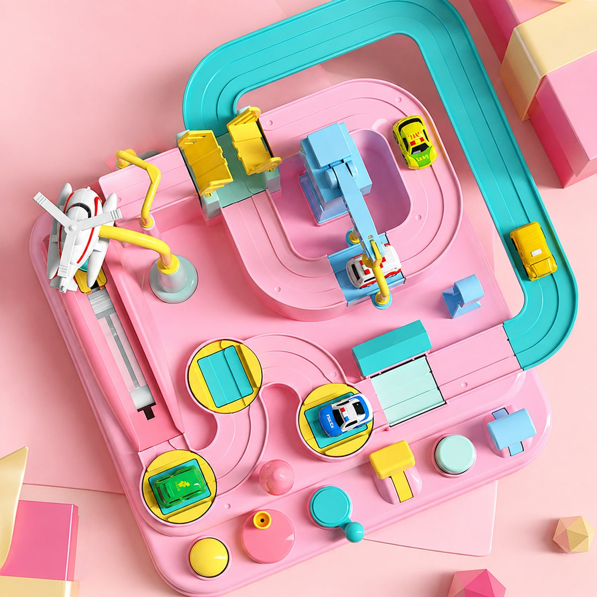 Boîte d'emballage du circuit de voitures multi-niveaux avec piste mécanique sans pile