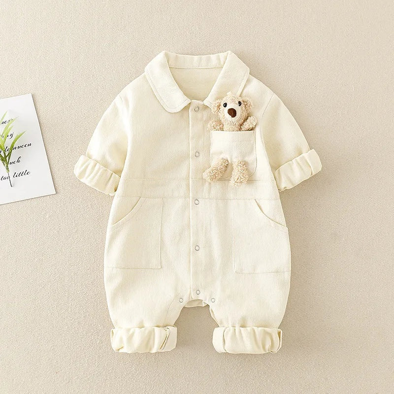 Salopette en jean bébé, coloris Blanc