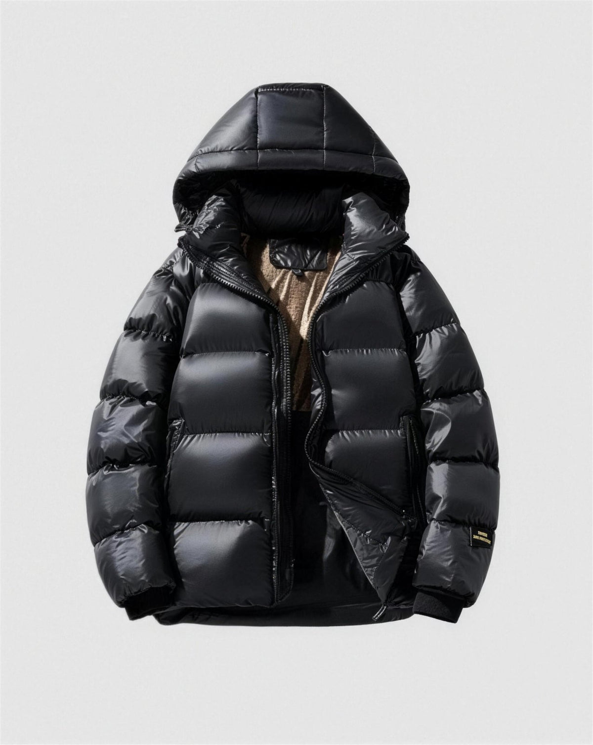 Doudoune homme épaisse capuche - noir