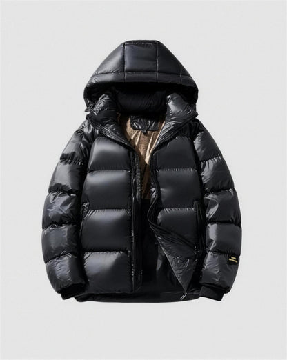 Doudoune homme épaisse capuche - noir