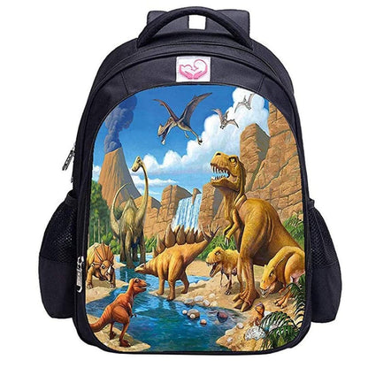 Sac à dos dinosaure 3D marron clair, vue de face