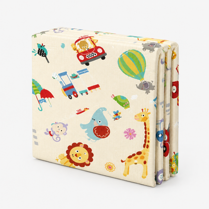 Tapis d'éveil beige plié en tri-pli compact pour le rangement