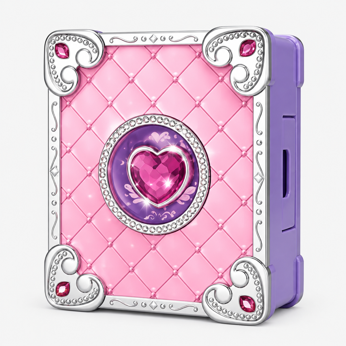 Coffret de rangement en forme de cœur fermé du kit de bijoux magiques