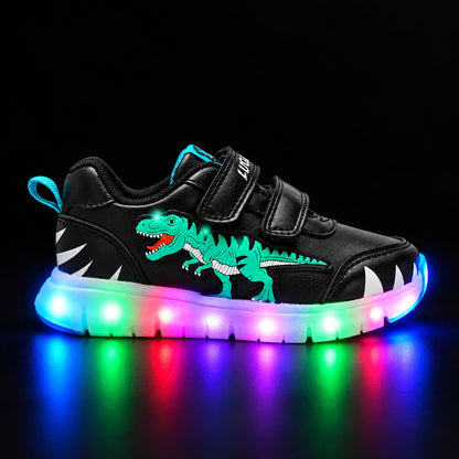 Basket enfant noire avec lumières LED qui s'illuminent dans le noir