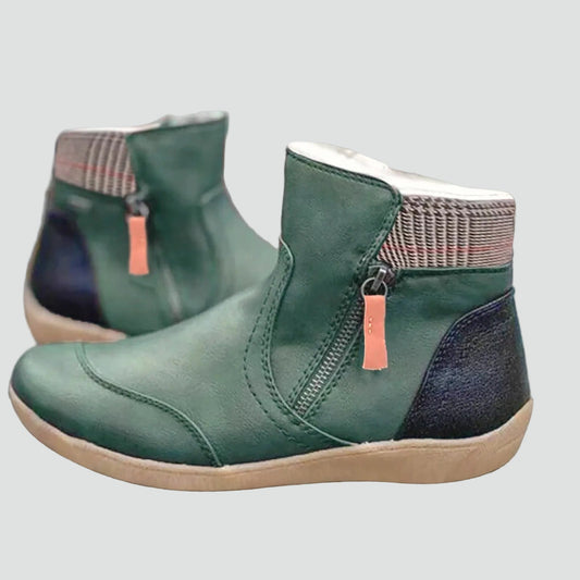 Bottines femme à zip Vert