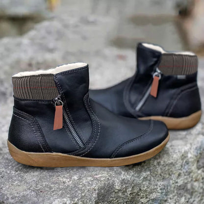 Bottines femme à zip Noir