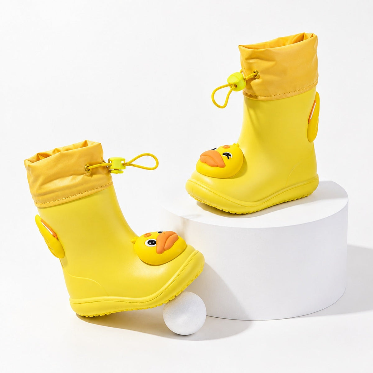 Botte de pluie enfant en EVA imperméable à imprimé canard, vue de côté