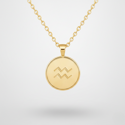 Collier femme signe Verseau, détail du pendentif