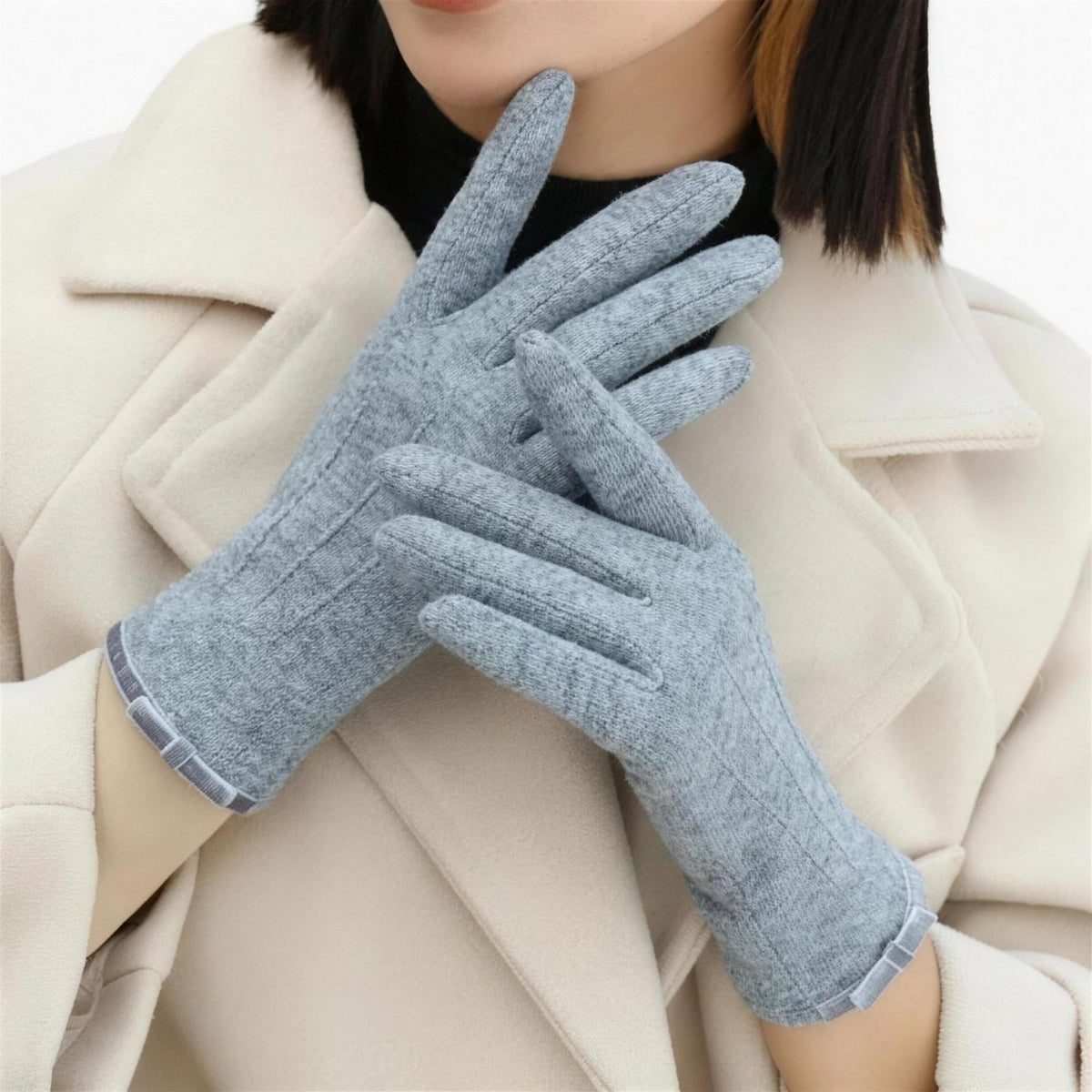 Gants femme gris