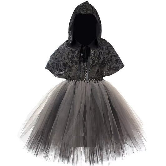 Robe tutu faucheuse squelette, robe seule vue de face