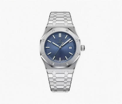 Montre Homme Élégante à Bracelet Intégré – Design Structuré & Affichage Date