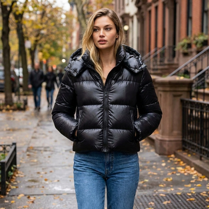 Doudoune courte femme portee en ville automne