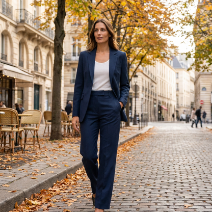 Tailleur Femme  Blazer Structur  Pantalon Droit Ensemble lgant Bureau  porte en automne