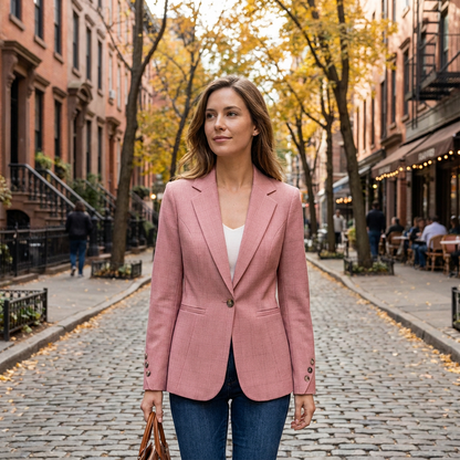 Blazer Femme Cintr Carreaux  Coupe Ajuste  Style Tendance  Bureau  Cas porte en automne