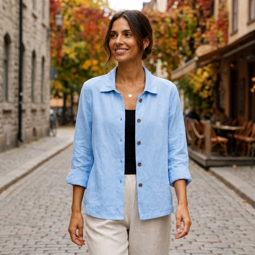 Veste Femme Lgre  Surchemise lgante  Boutons pour Toutes les Saisons porte en automne