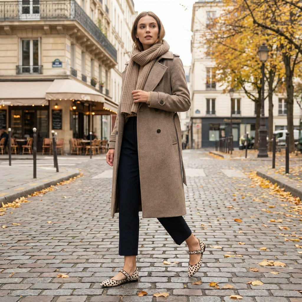 Ballerines Mary Jane  Pois pour Femme  Chaussures Plates lgantes  Bout porte en automne