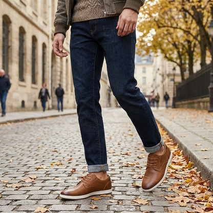 Baskets Homme en Cuir  Sneakers Tendance Confort au Quotidien porte en automne