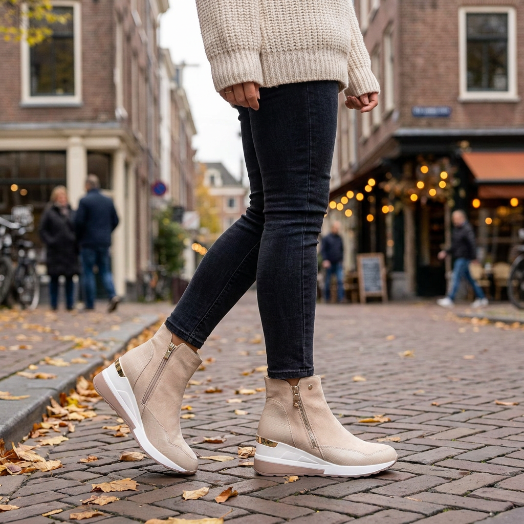 Bottines Compenses Femme  Style Moderne  Confort au Quotidien porte en automne