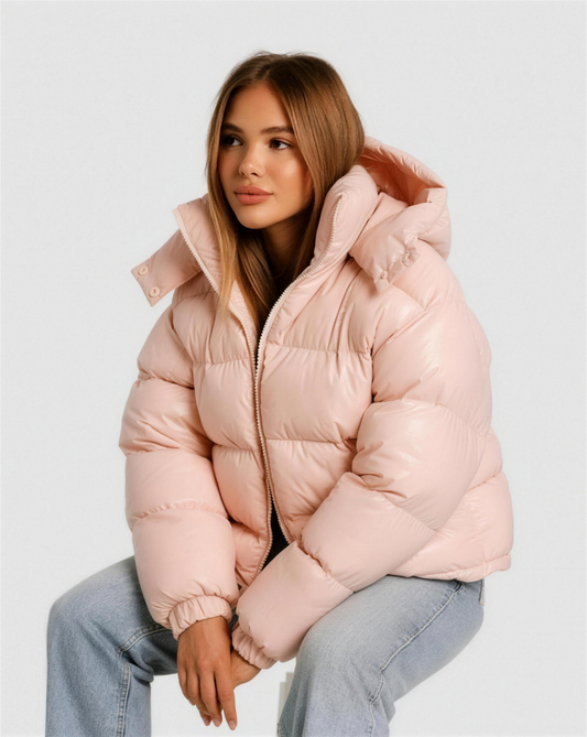 Doudoune Brillante Femme Capuche – Confort Hivernal & Style Moderne