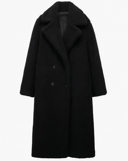 Manteau Long Fausse Fourrure – Élégance Douce & Chaleur Hivernale