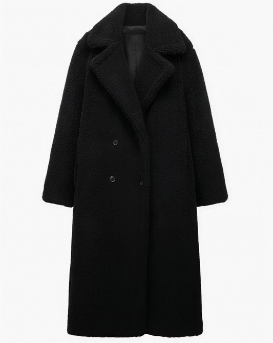 Manteau Long Fausse Fourrure – Élégance Douce & Chaleur Hivernale