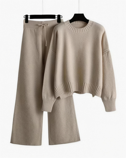 Ensemble Loungewear Femme Coton Doux – Pull & Pantalon Coordonné