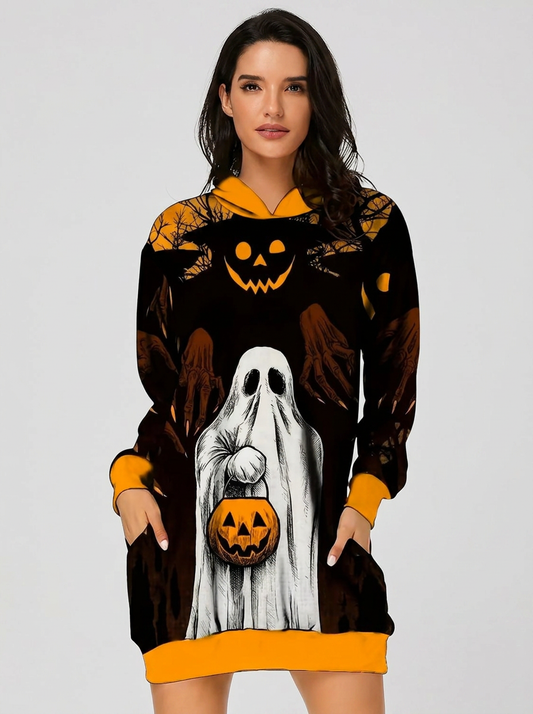 Robe à Capuche Halloween Fantômes Citrouilles