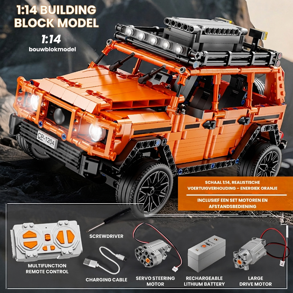 SUV tout-terrain orange, Pack RC avec télécommande