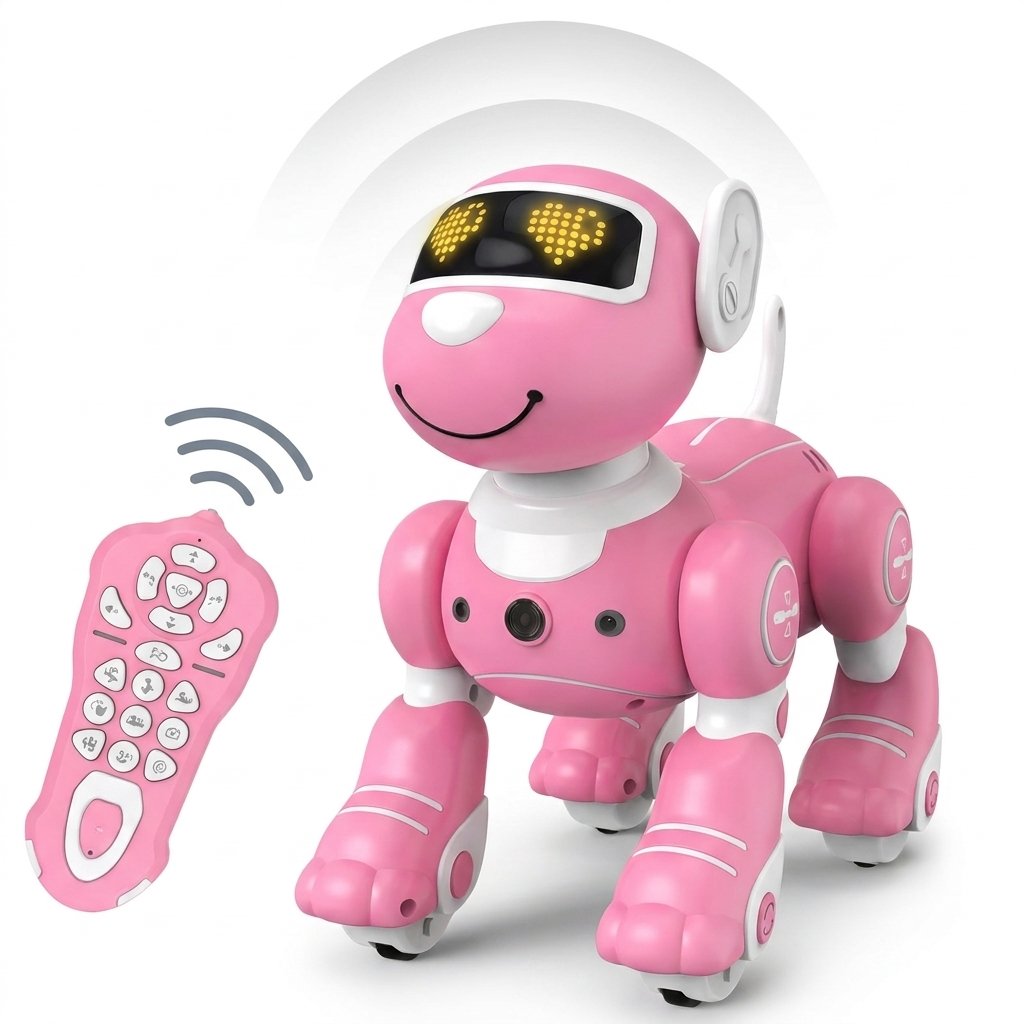 Chiot robot RC, coloris rose