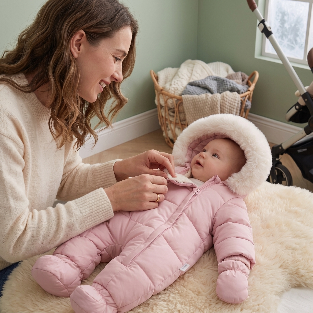 Combinaison pilote bébé hiver matelassée rose à capuche fourrée