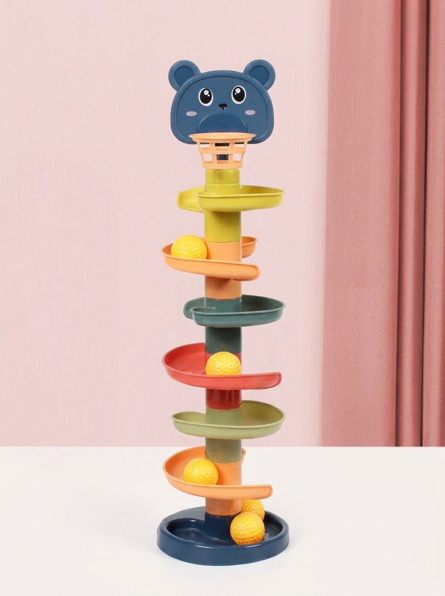 Tour à billes Montessori, modèle Spirale Ours 7 niveaux