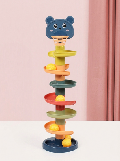 Tour à billes Montessori, modèle Spirale Ours 7 niveaux