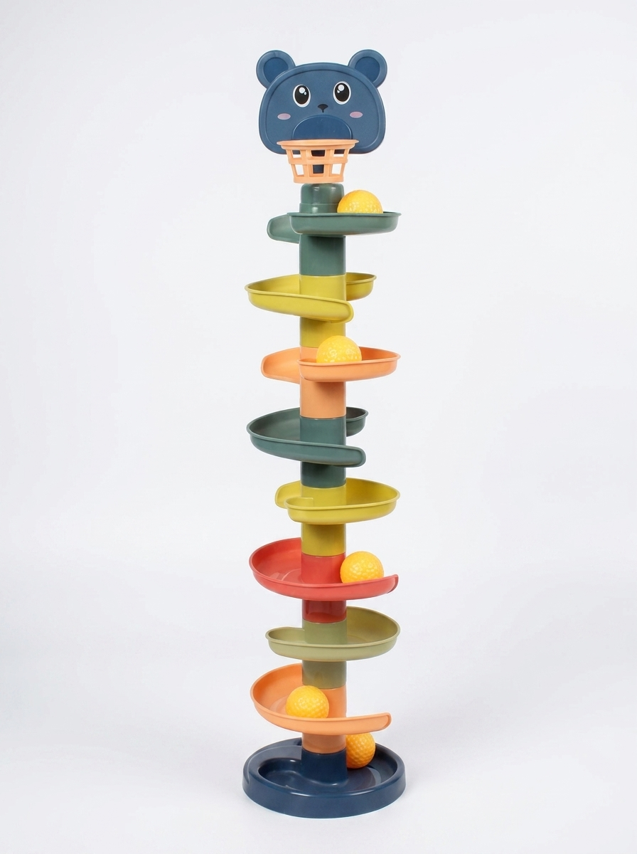 Tour à billes Montessori, modèle Spirale Ours 9 niveaux