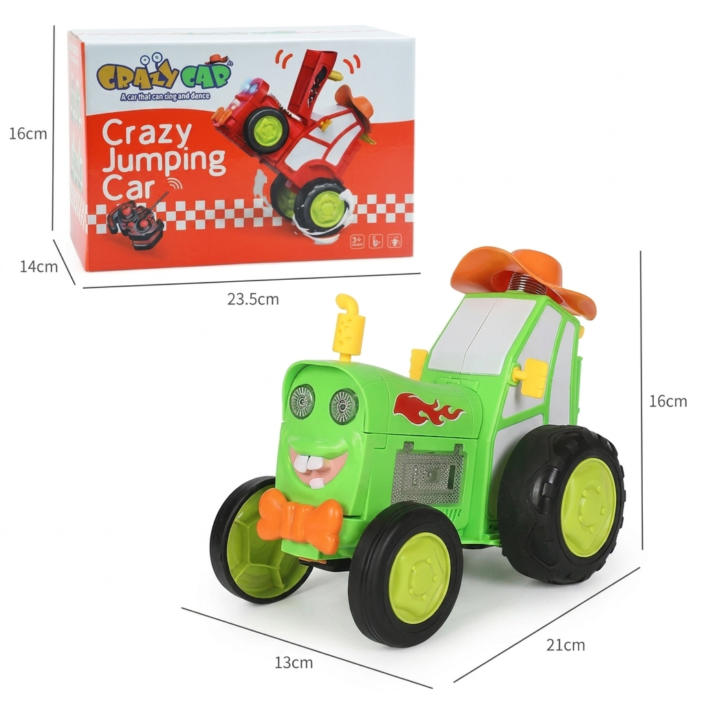 Tracteur cascadeur RC faisant un wheeling avec lumières LED