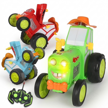 Tracteur cascadeur RC disponible en rouge, bleu et vert