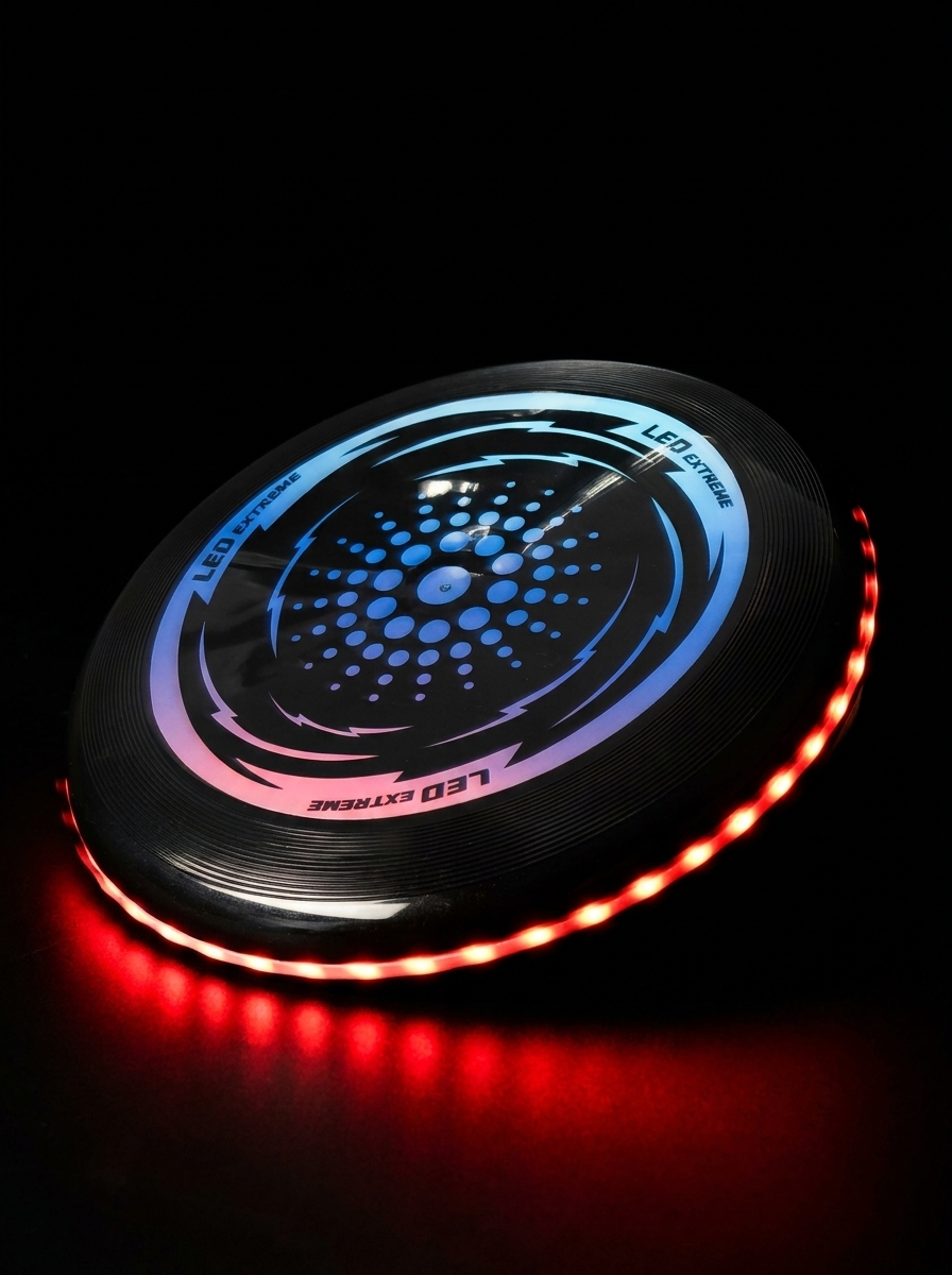 Frisbee LED Nightfly allumé, vue de côté